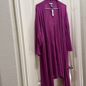 Catherines NWT Vibrant Pink Women's Cardigan Sweater 3X